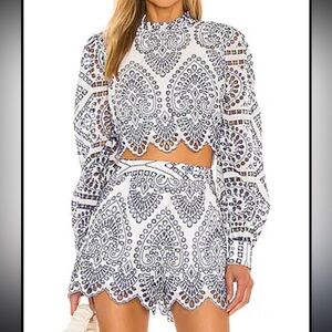 NWT MINKPINK - - Navy and White set S